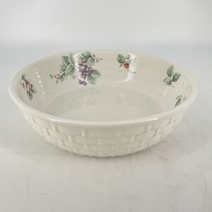 Pfaltzgraff Grapevine Basket Weave Serving Bowl 8 7/8” White USA